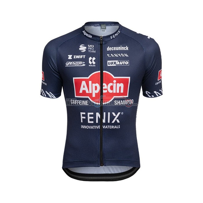 Abbigliamento Ciclismo Alpecin Fenix Manica Corta 2022 Scuro Blu